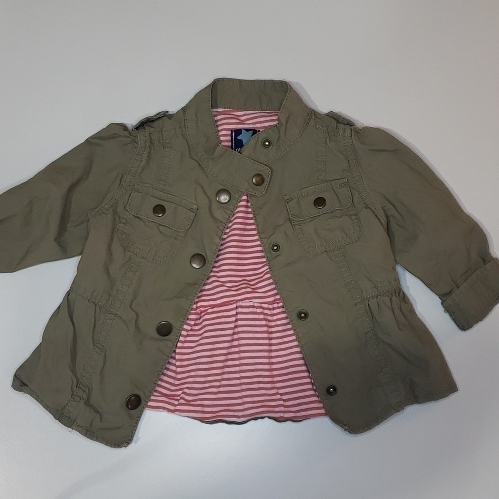 5/$30 OLD NAVY khakhi lined Snap Button Cargo Jacket